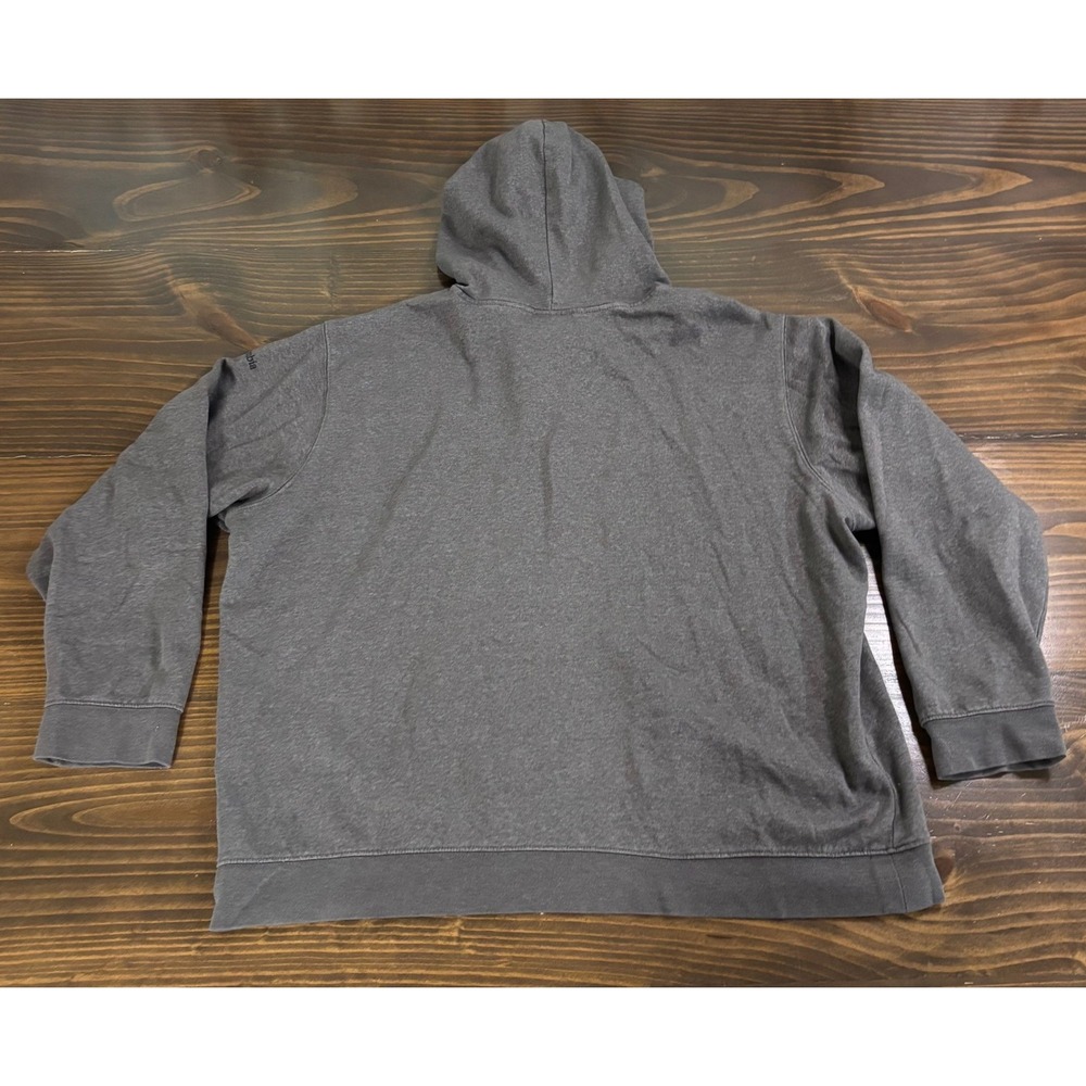 COLUMBIA Hoodie Mens XXL Gray Fleece Logo Pullover Cotton Blend Outdoor Casual - Picture 5 of 11